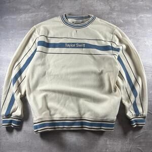 Taylor Swift "Midnights" striped crewneck sweatshirt